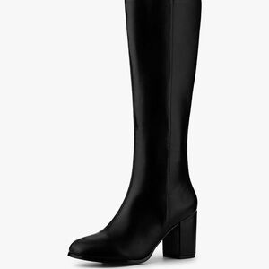 Allegra K Black Knee-High Women's Boots